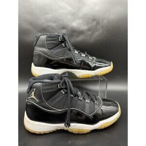 Air Jordan 11 Jubilee Black Leather Sneakers Womens Size 8.5 AR0715-011